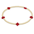 ENEWTON - Signature Small CROSS Gold Pattern 2mm Bead Bracelet - Red