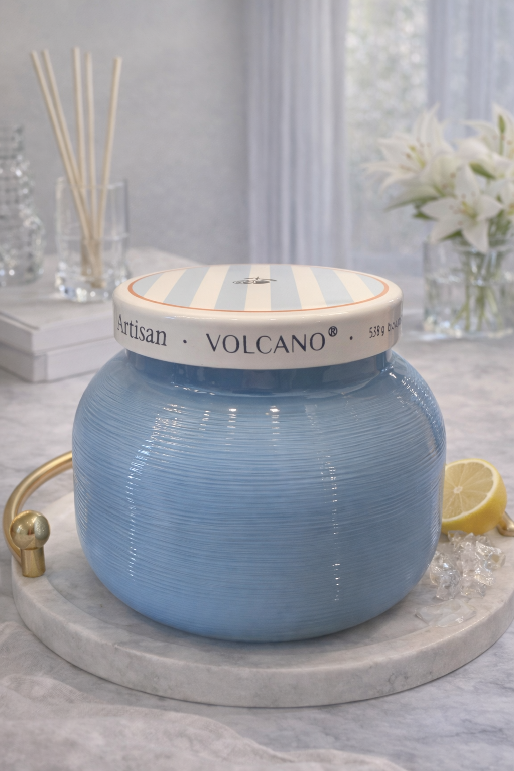Capri BLUE Volcano Artisan Signature Candle 19oz