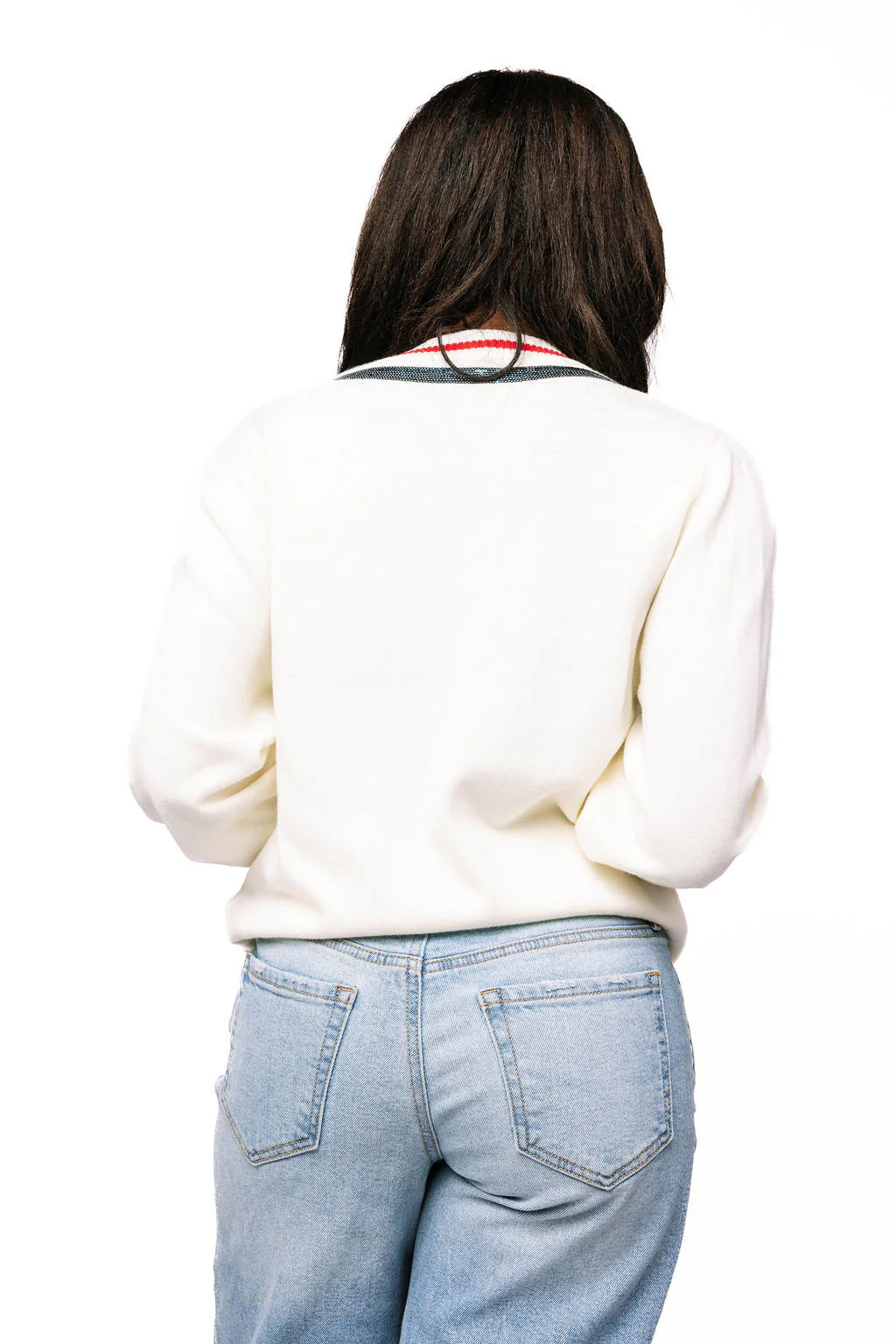 Queen of Sparkles White Medical Instrument Button Up Cardigan