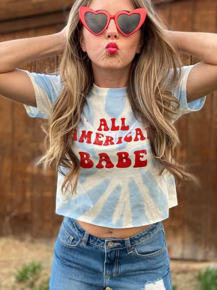 MH Patriotic Tie Dye Crop Tee