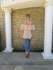 COQUETTE Ruffled OffShoulder Drapy Top