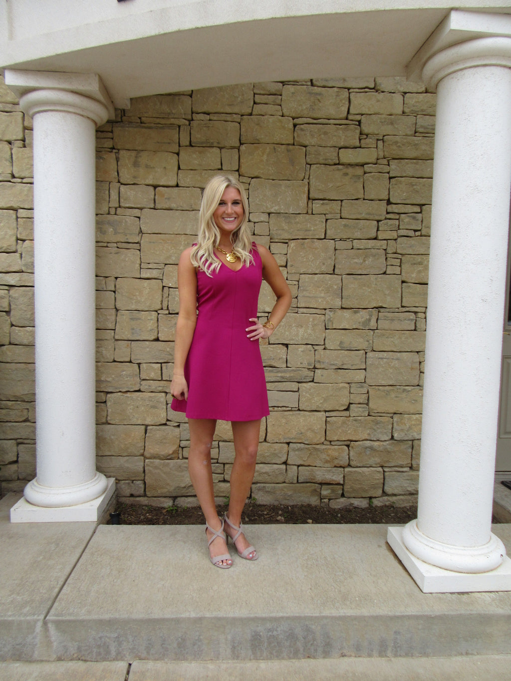 BOBI BLACK Berry QUANDARY DoubleKnit Fit&Flare Dress