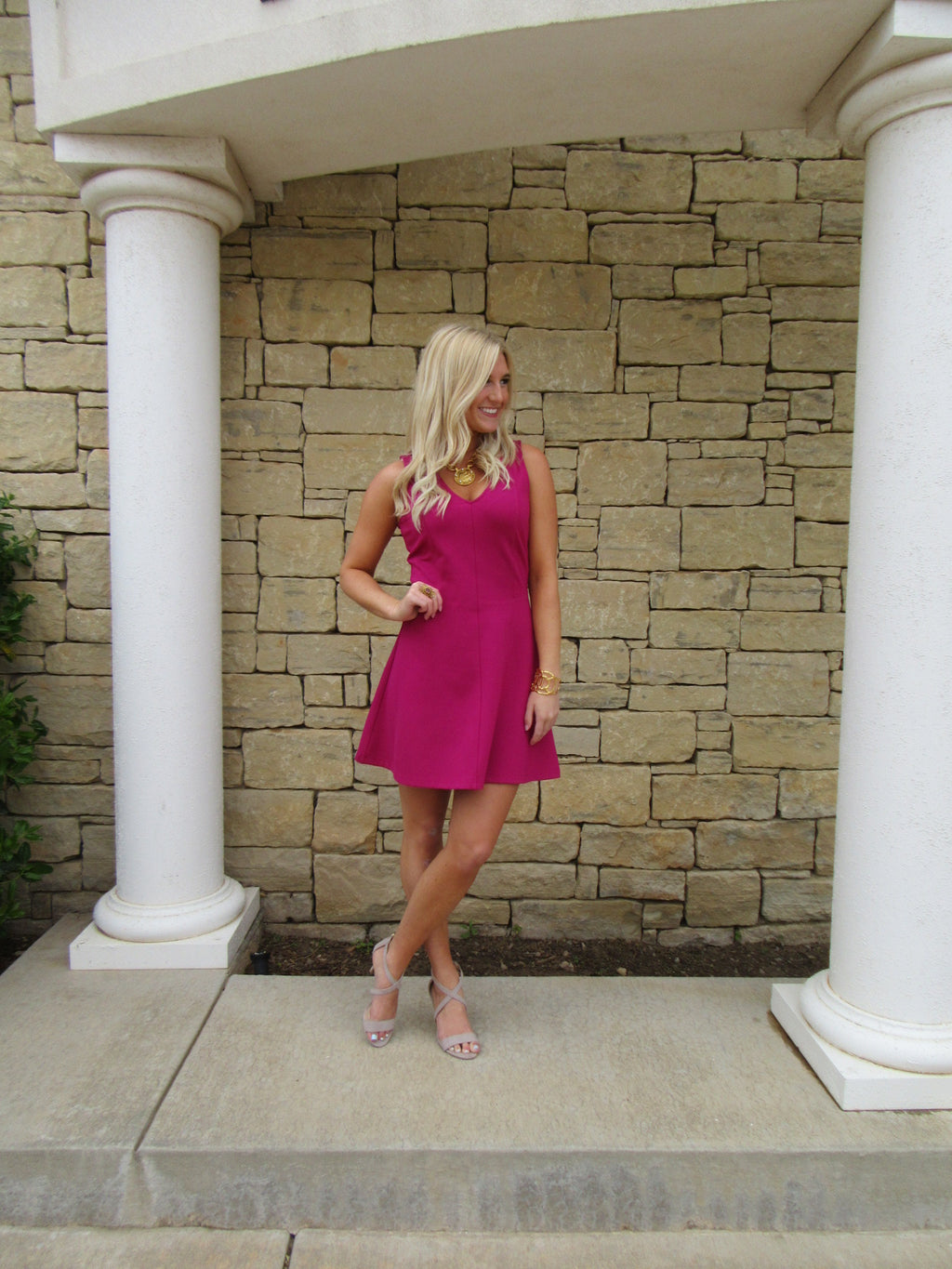 BOBI BLACK Berry QUANDARY DoubleKnit Fit&Flare Dress