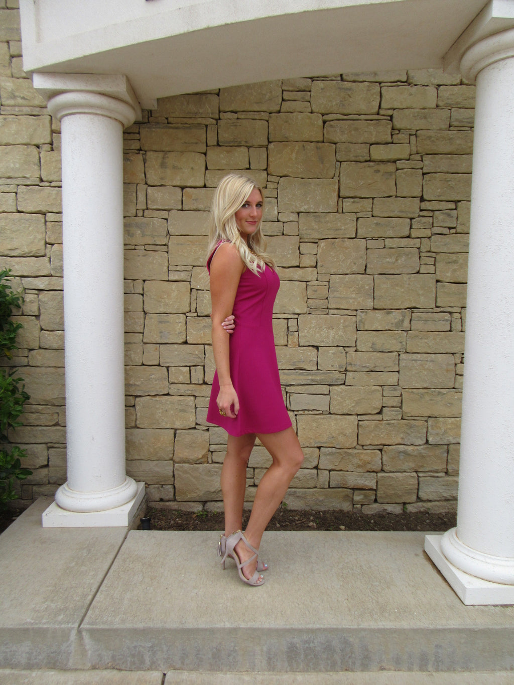 BOBI BLACK Berry QUANDARY DoubleKnit Fit&Flare Dress