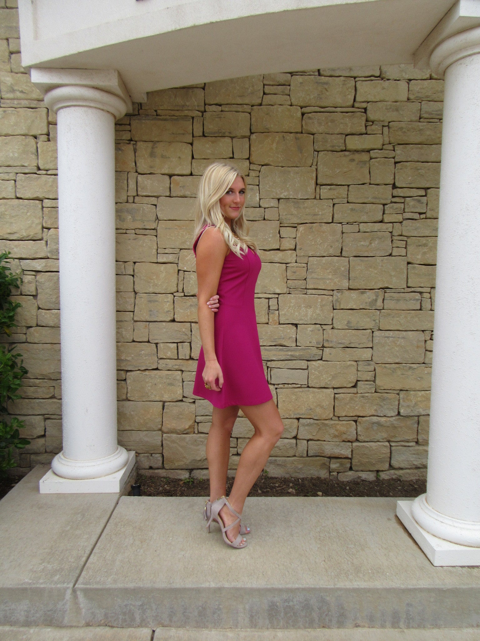 BOBI BLACK Berry QUANDARY DoubleKnit Fit&Flare Dress