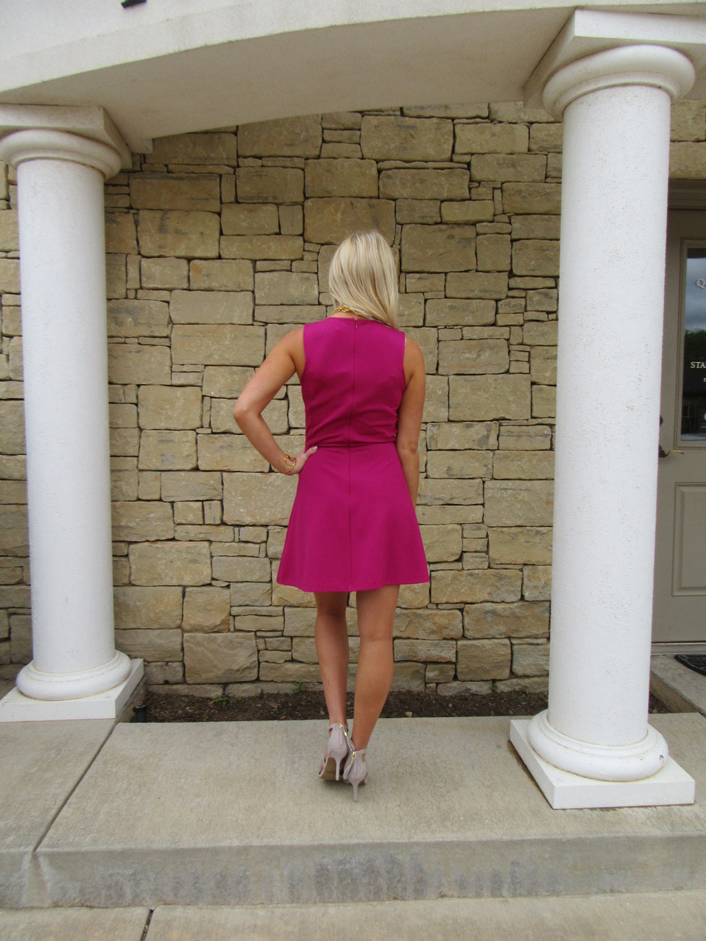 BOBI BLACK Berry QUANDARY DoubleKnit Fit&Flare Dress