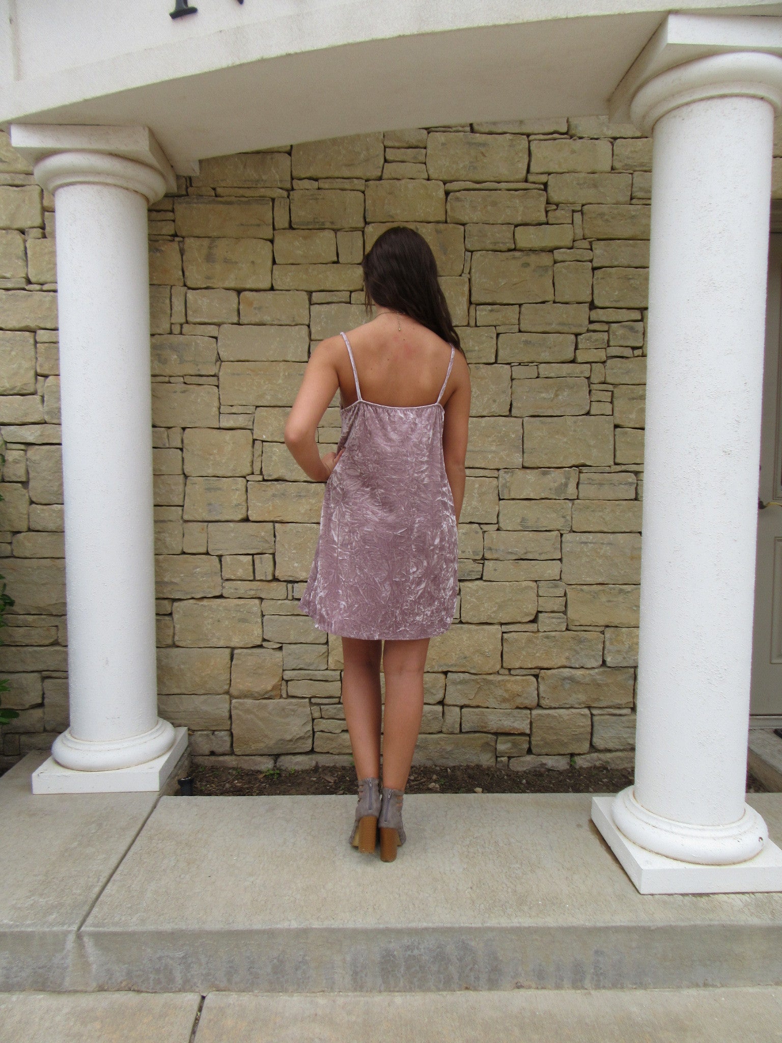 SHAPE OF YOU Crushed Velvet LaceTrim Cami Slip Dress