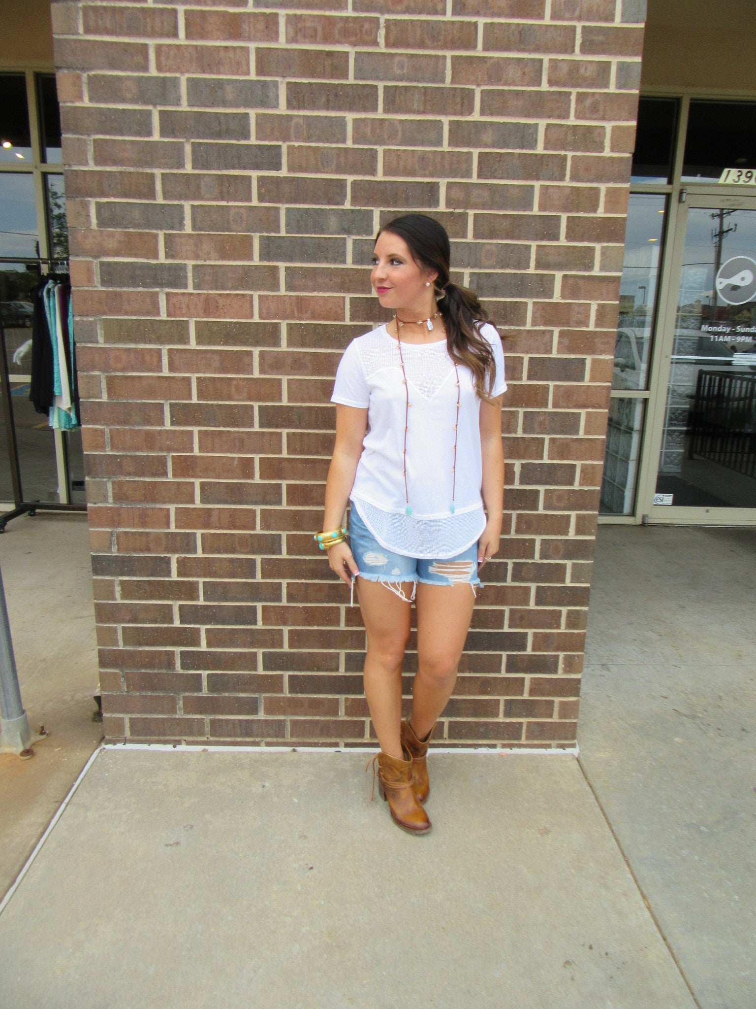 BOBI Mesh Inset HENDRIX ScoopHem Top