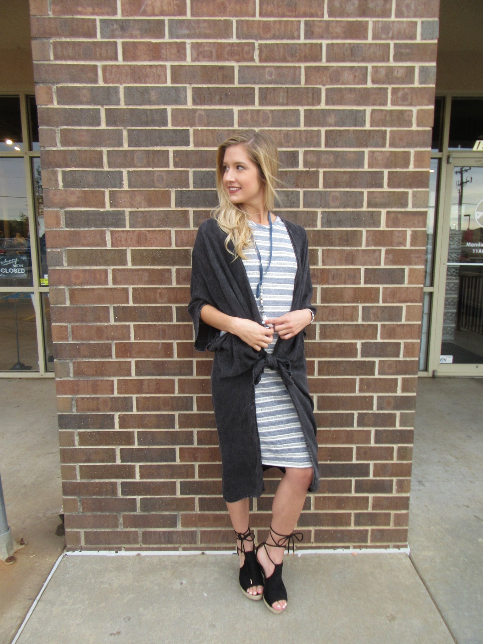 BOBI Stripe LABREA Slit Knit Tank Dress