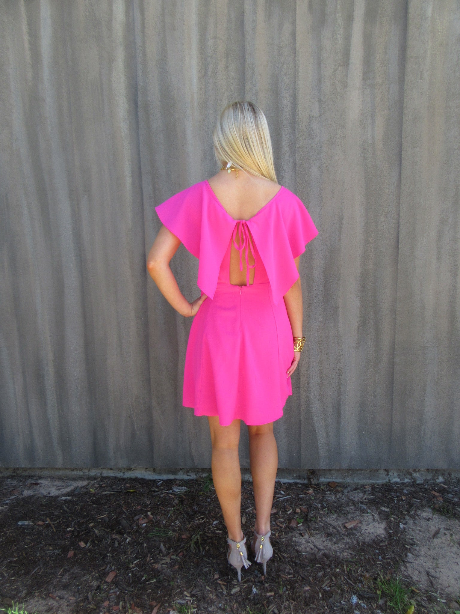 ECHELON Ruffled TieBack Woven Dress