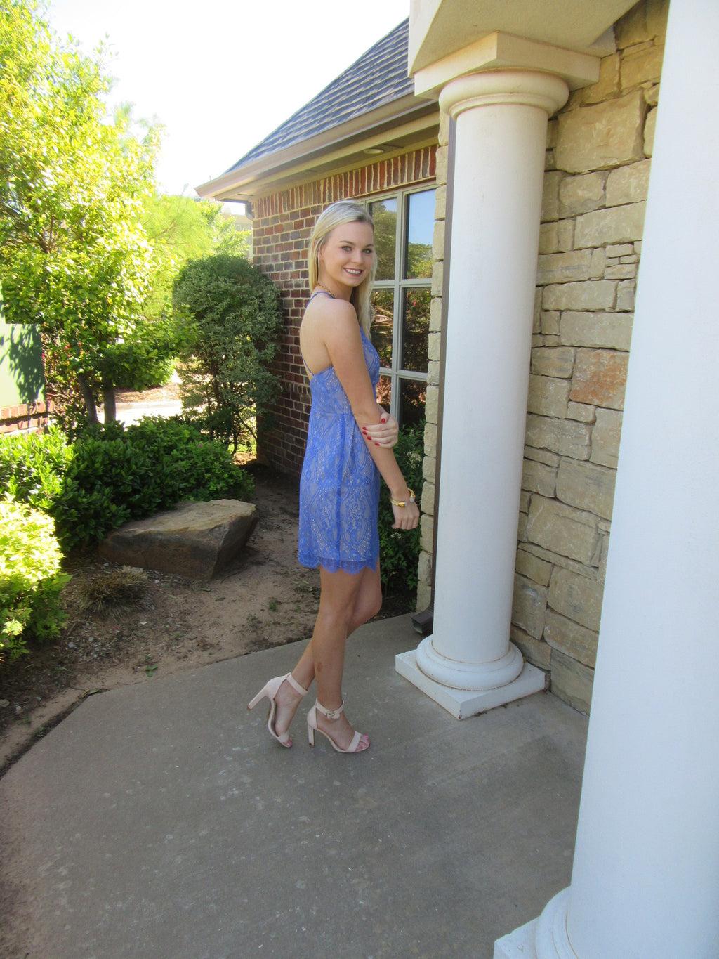 *BOBI BLACK Lace GABLES LaceUp Back Dress