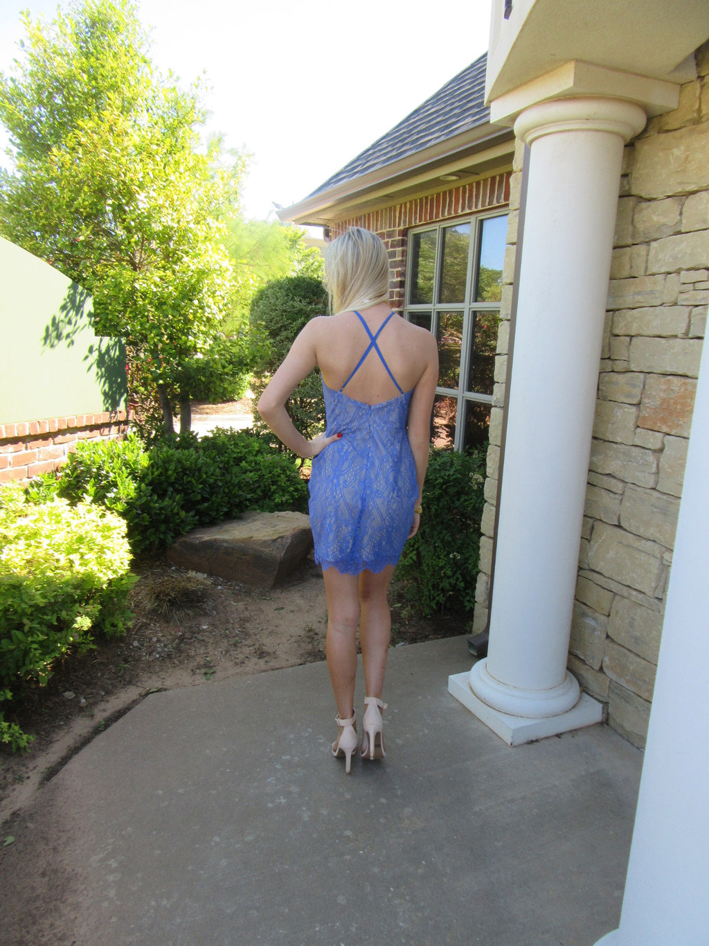 *BOBI BLACK Lace GABLES LaceUp Back Dress