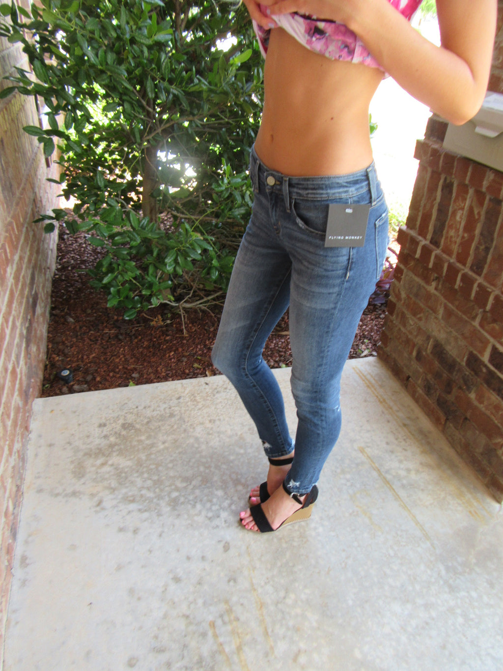 FLYING MONKEY MidRise DARKROOM TornHem Skinny Jean