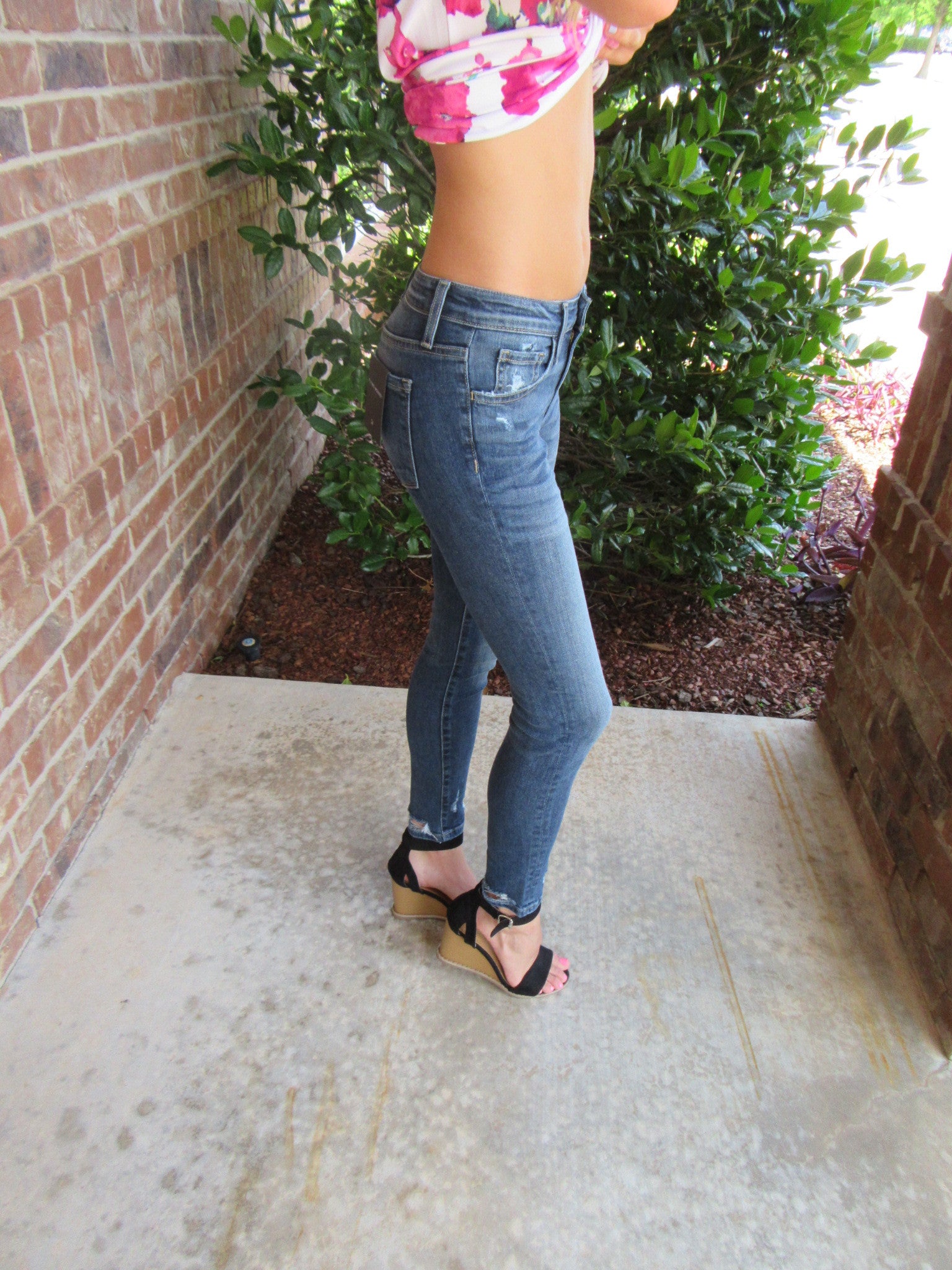 FLYING MONKEY MidRise DARKROOM TornHem Skinny Jean