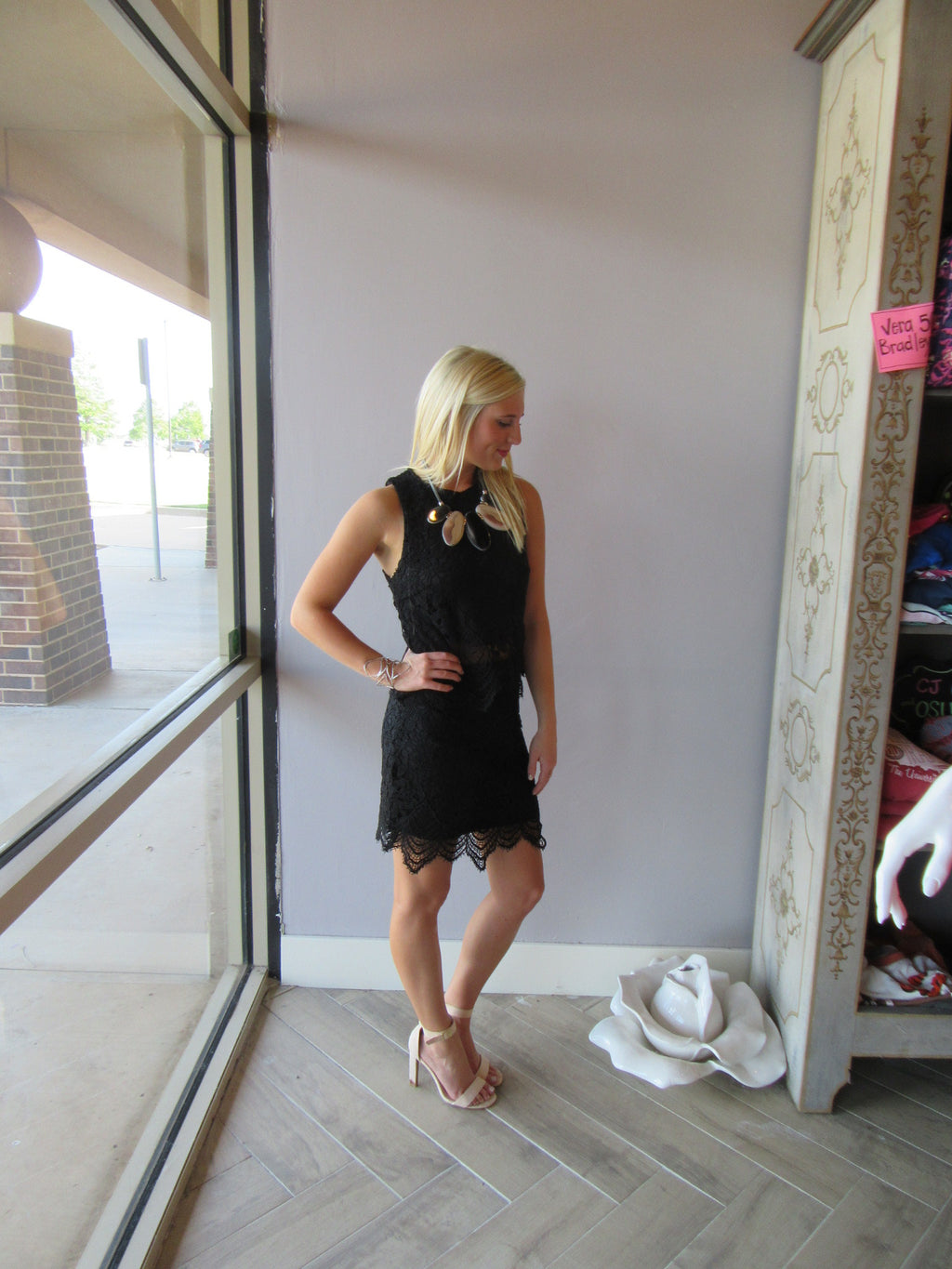 BELIEVER 2pc Battenburg Lace Crop Top/Skirt Set