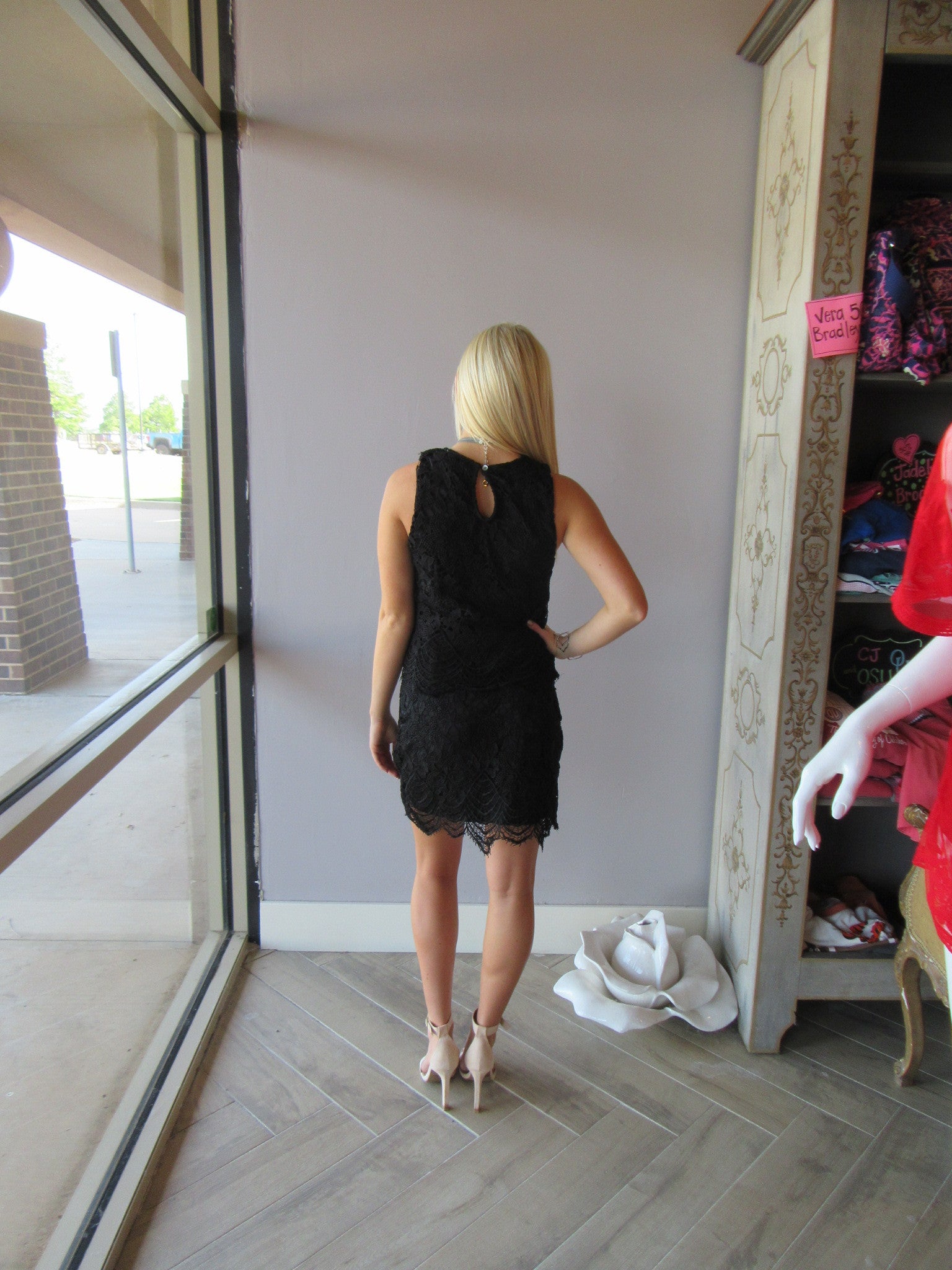 BELIEVER 2pc Battenburg Lace Crop Top/Skirt Set