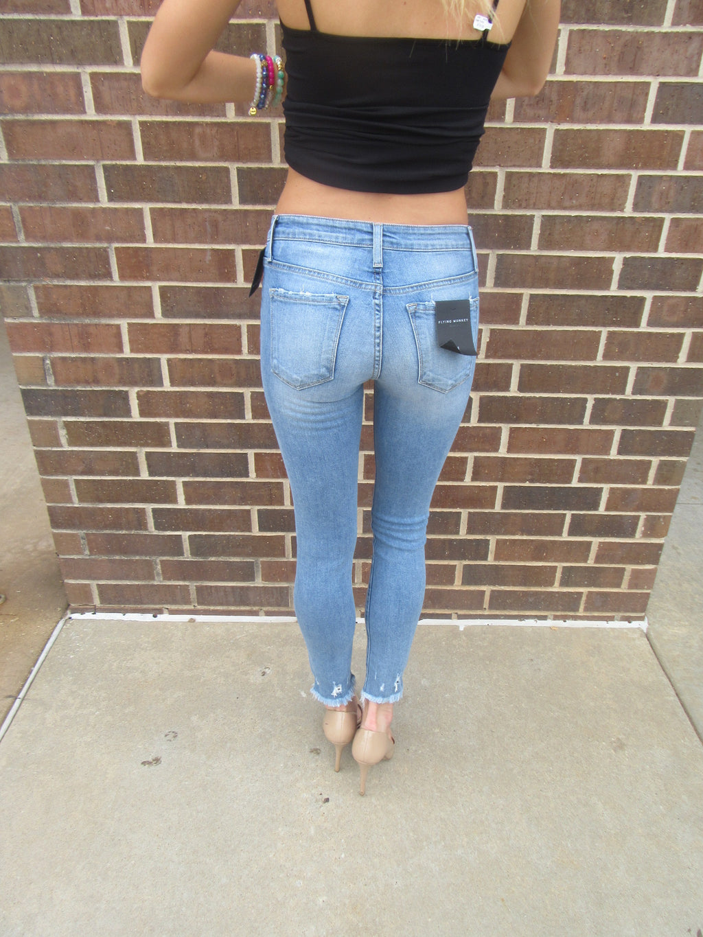 FLYING MONKEY MidRise INNER CIRCLE FrayHem Crop Skinny Jean