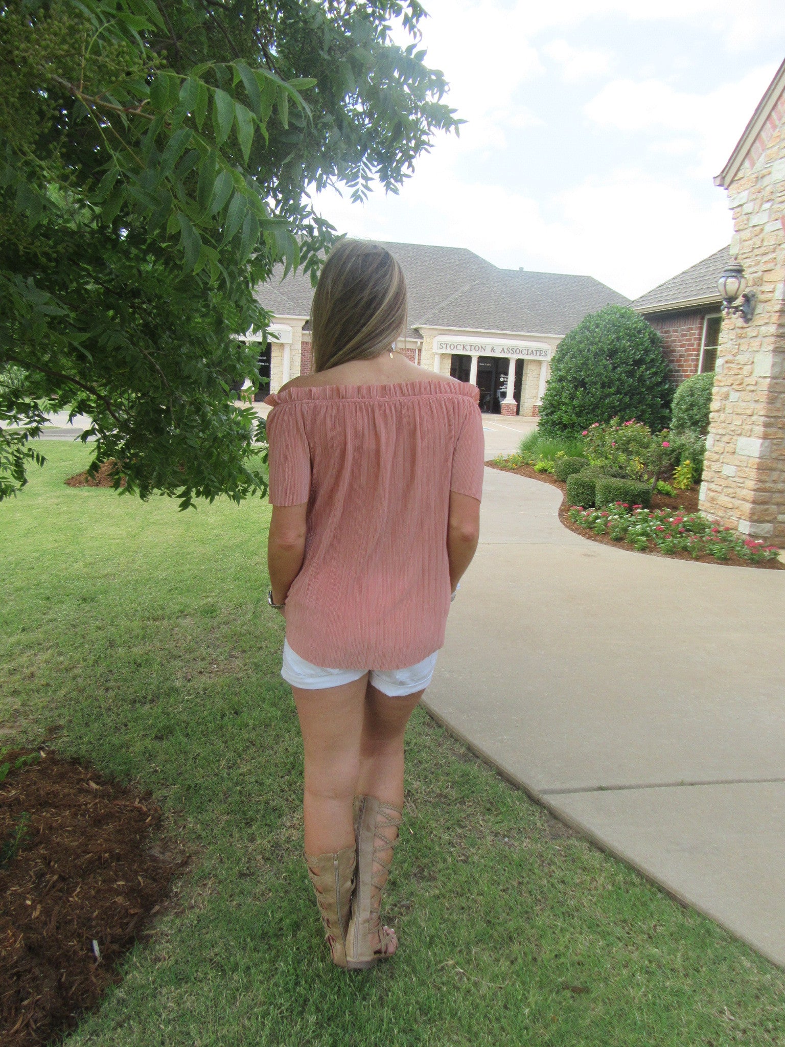 CASTLEROCK Pleated Satin OffShoulder Top