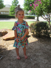 Toddler TROPICAL PLAY Floral ColdShoulder Dress