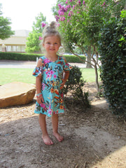 Toddler TROPICAL PLAY Floral ColdShoulder Dress