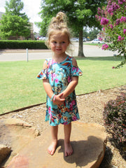 Toddler TROPICAL PLAY Floral ColdShoulder Dress