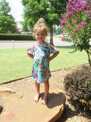 Toddler TROPICAL PLAY Floral ColdShoulder Dress