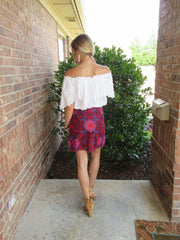 LENOX Embroidered Floral Pencil Skirt
