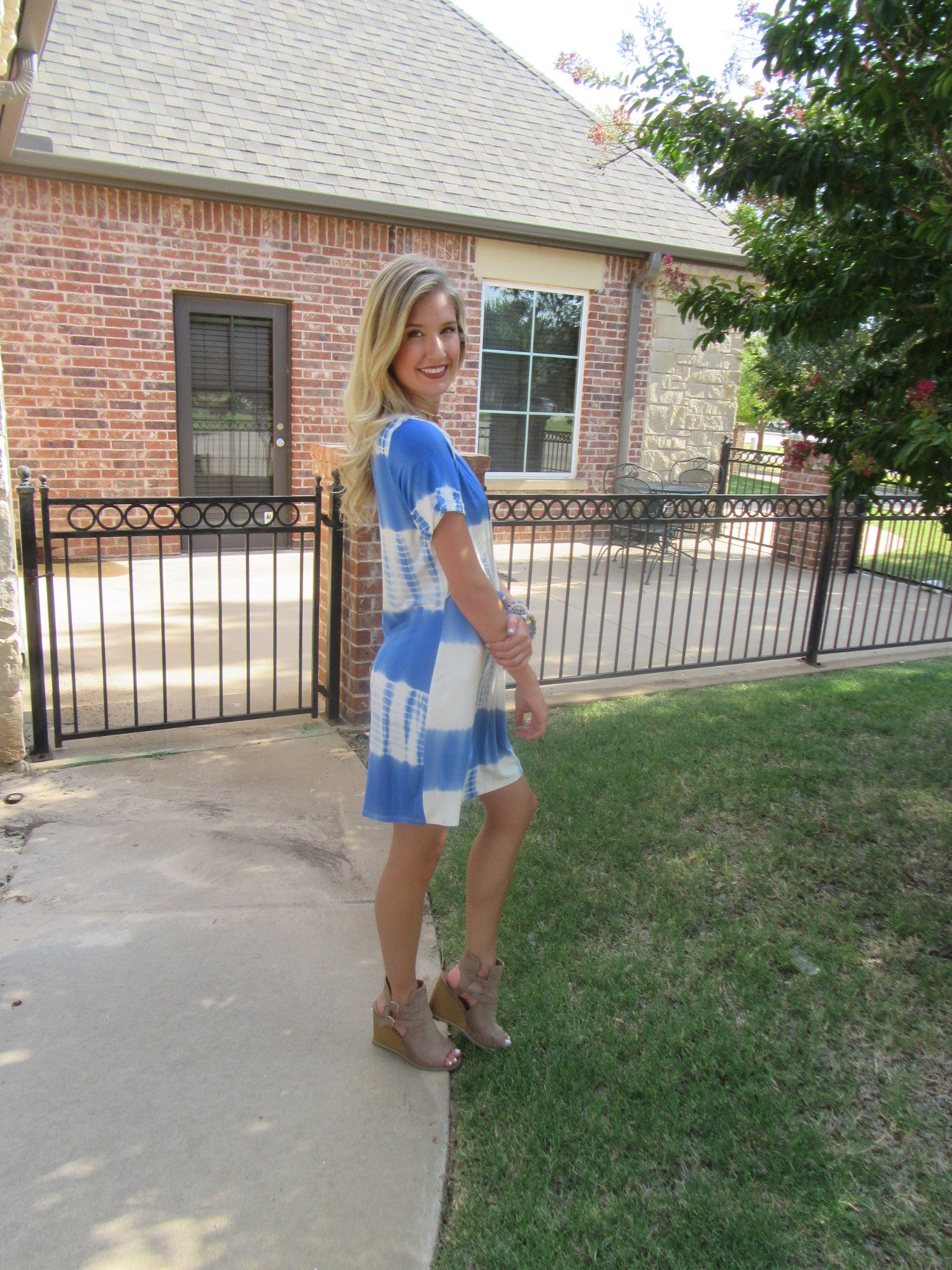 KNOTTED UP DipDye Jersey Cutout Knot Dress