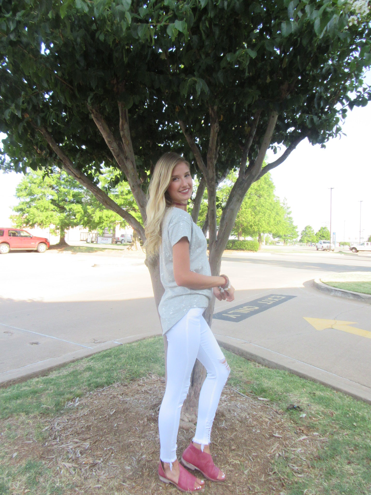 BOBI Paint Splatter WARFARE V-Neck Jersey Tee Top