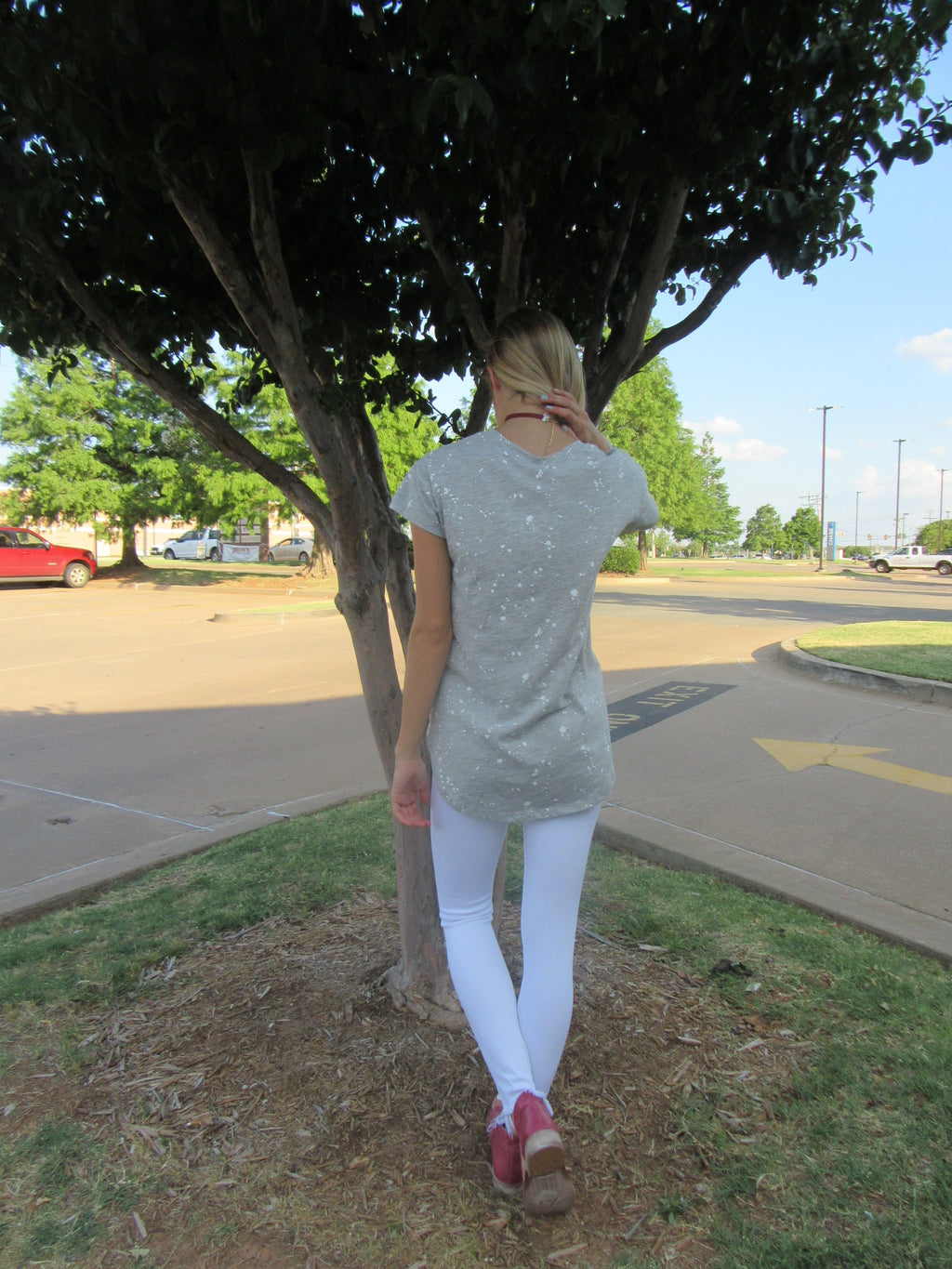 BOBI Paint Splatter WARFARE V-Neck Jersey Tee Top