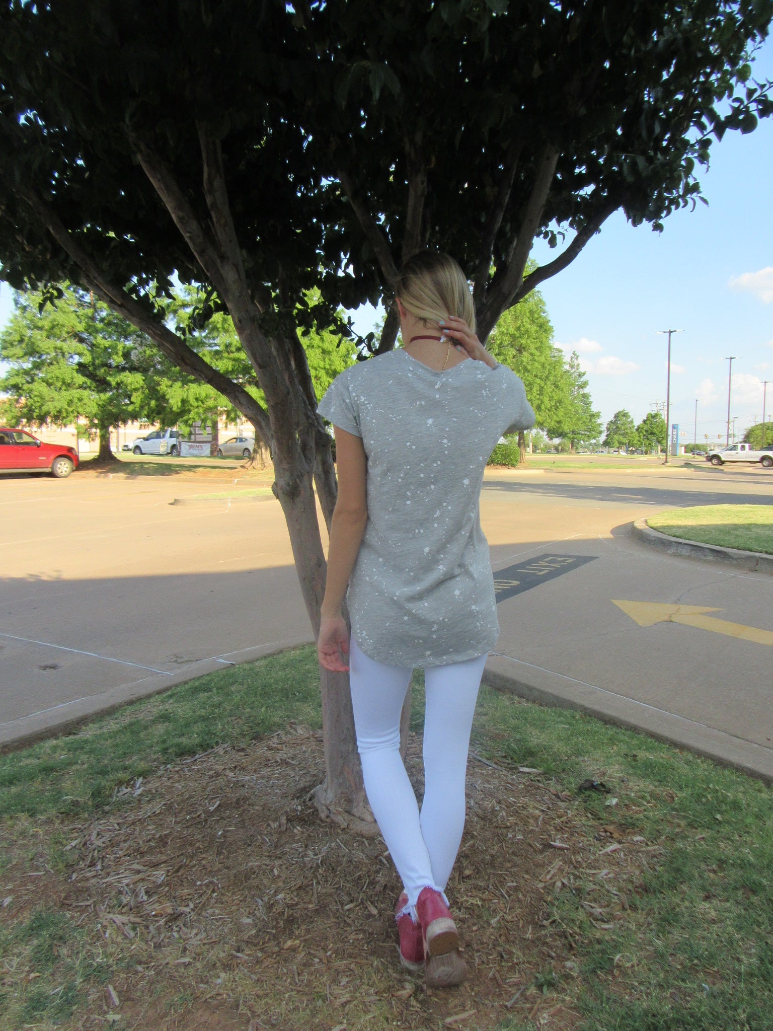 BOBI Paint Splatter WARFARE V-Neck Jersey Tee Top