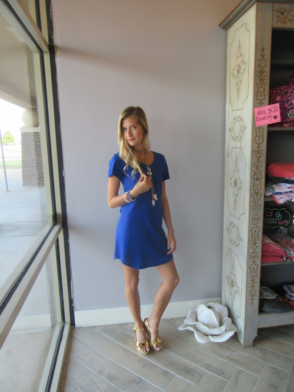 BOBI Lightweight Jersey PERFECT BOYFRIEND V-Neck ScoopNeck Tunic Dress