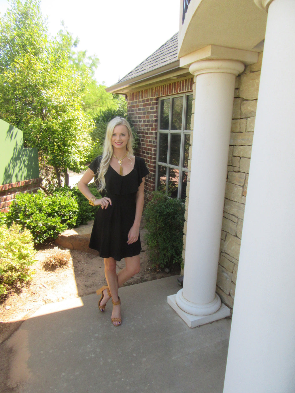 ECHELON Ruffled TieBack Woven Dress