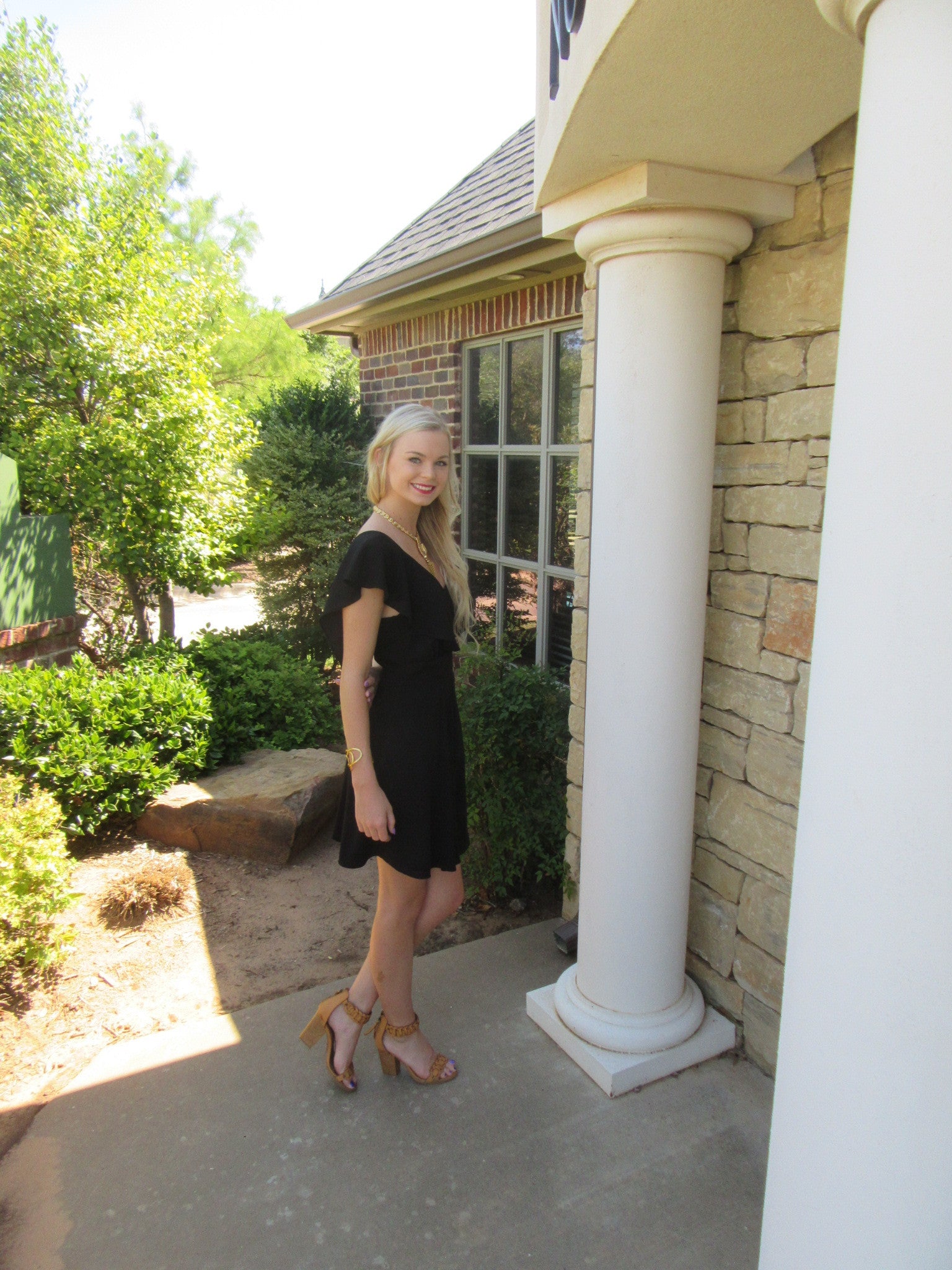 ECHELON Ruffled TieBack Woven Dress