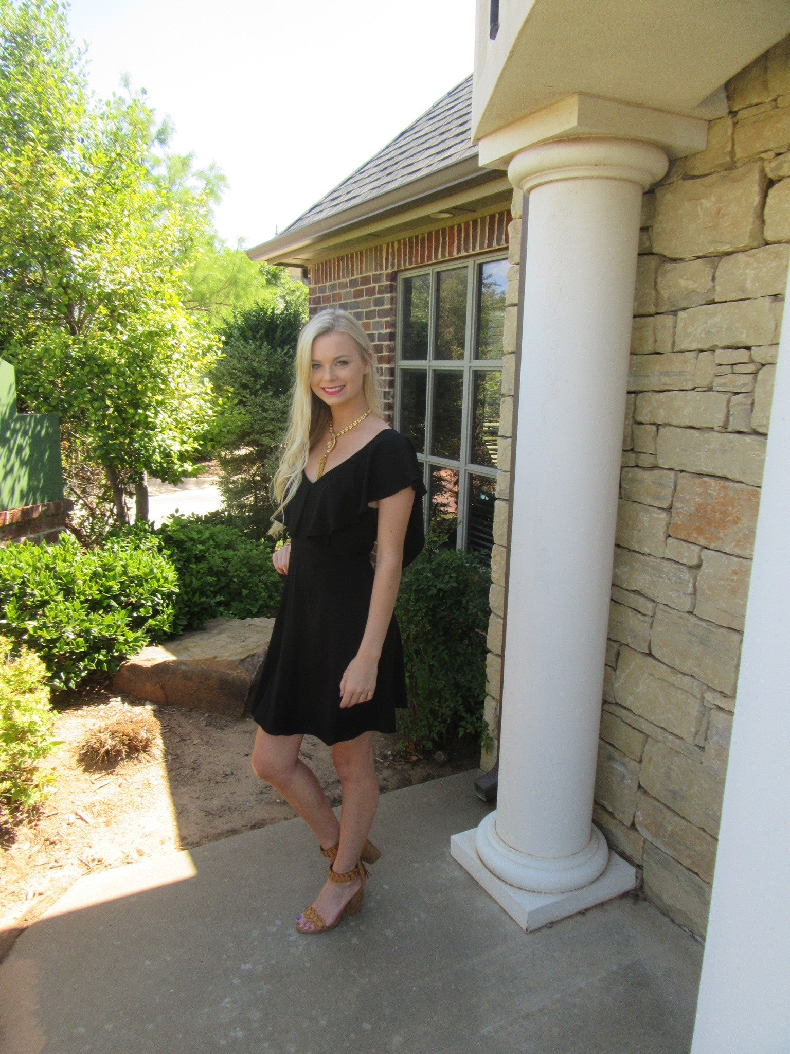 ECHELON Ruffled TieBack Woven Dress