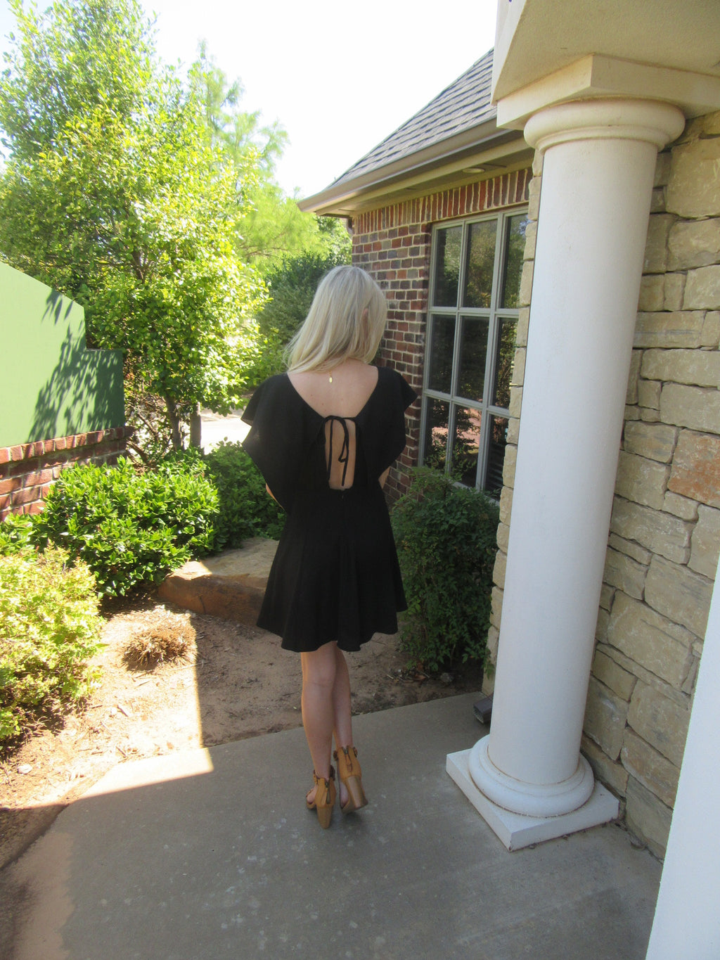 ECHELON Ruffled TieBack Woven Dress