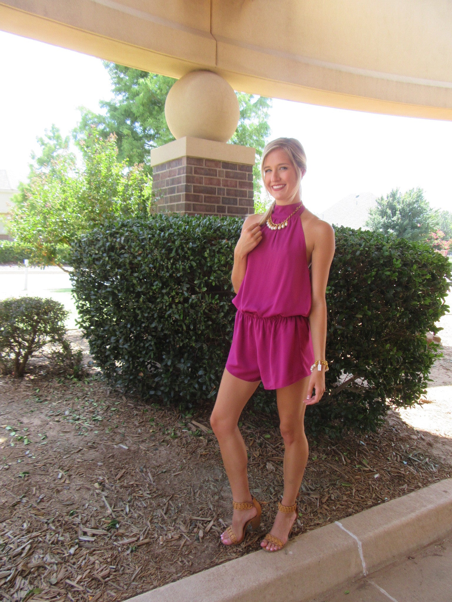 BOBI BLACK Orchid SANCTUARY MockNeck Halter Short Romper