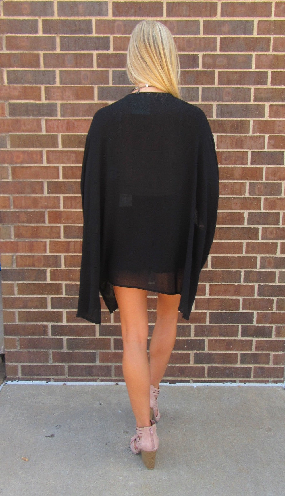 BRIGHT SIDE Embroidered Floral Kimono Cardigan