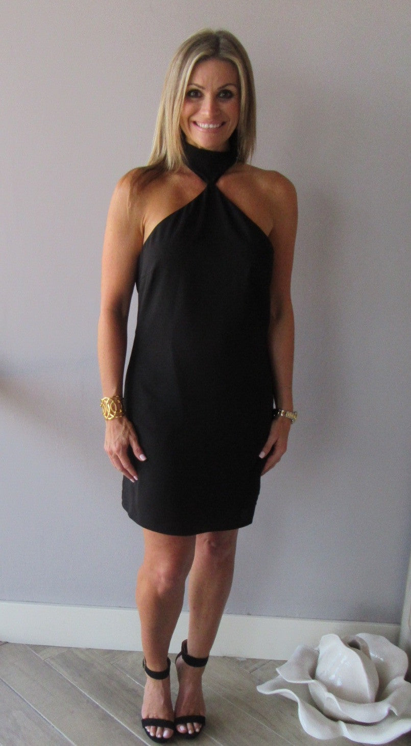 HIGH STANDARDS MockNeck Chiffon BodyCon Dress