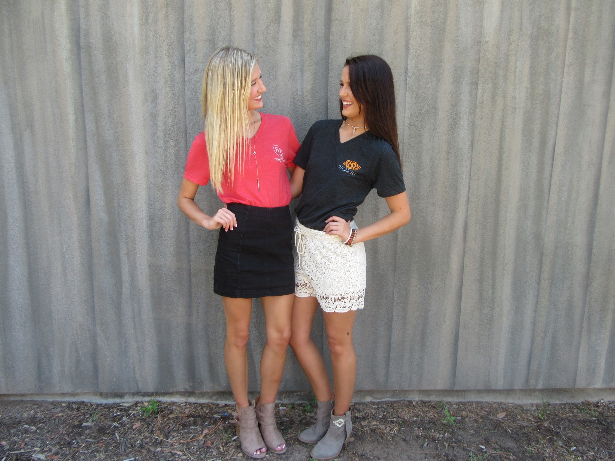 CALAMITY JANE Charcoal OSU LEOPARD BACK TriBlend V-Neck Tee Top