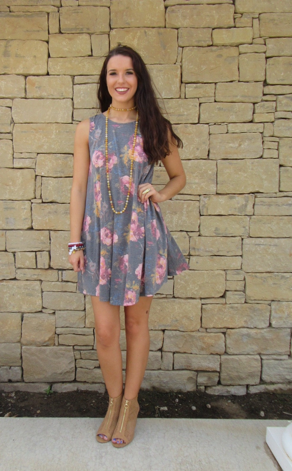 TIMELESS Vintage Floral Jersey Tank Dress