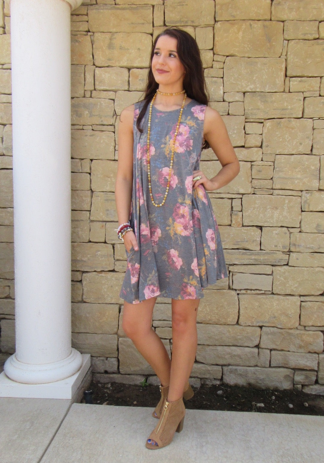 TIMELESS Vintage Floral Jersey Tank Dress