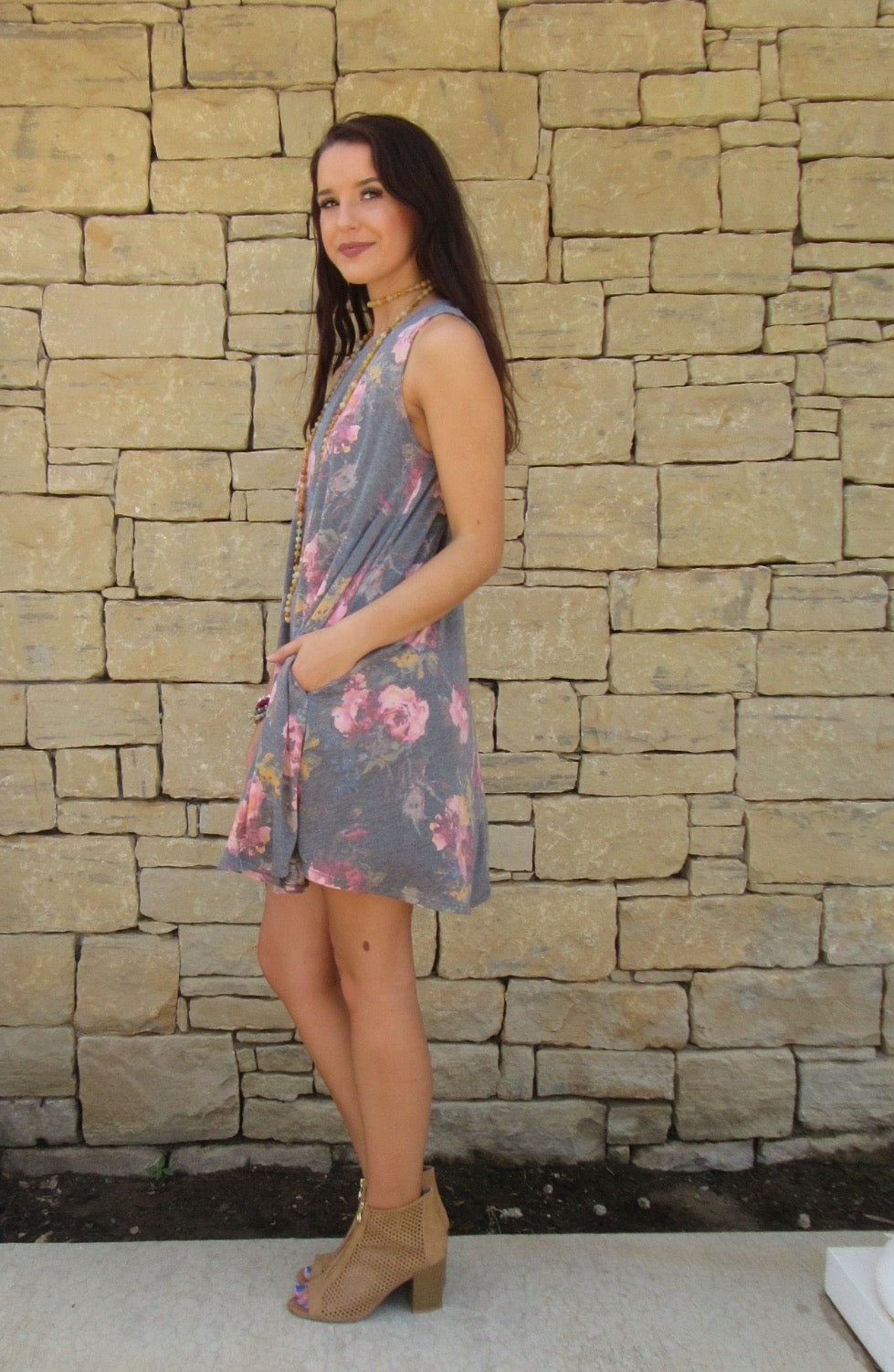 TIMELESS Vintage Floral Jersey Tank Dress