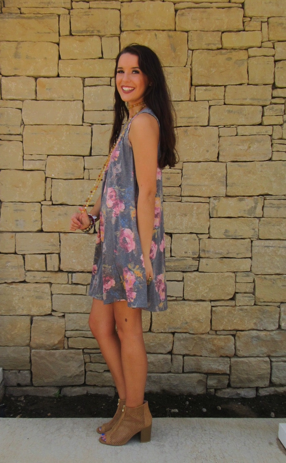 TIMELESS Vintage Floral Jersey Tank Dress