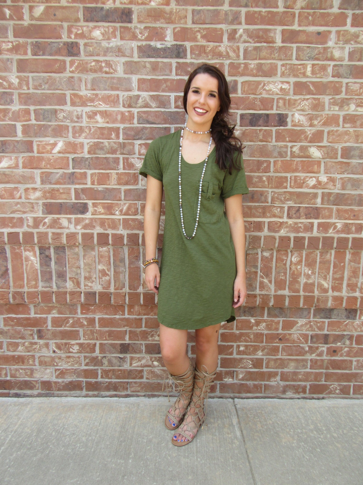 BOBI Slub Jersey DECOY Cargo Pocket Tunic Dress