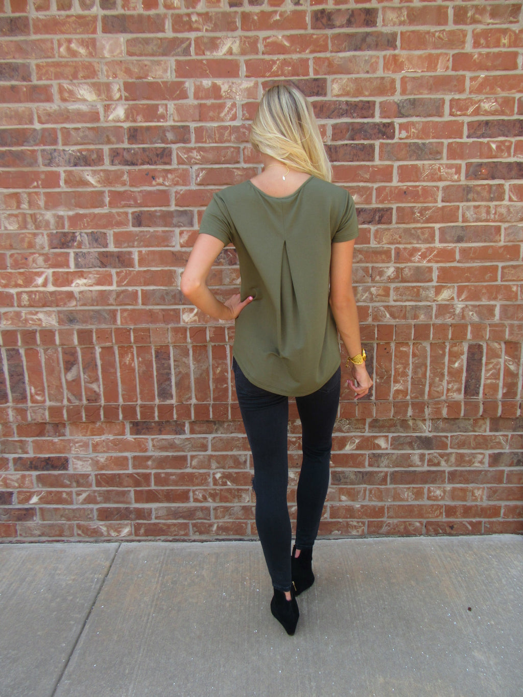 BOBI Army PATROL LaceUp Sides Knit HiLo Top