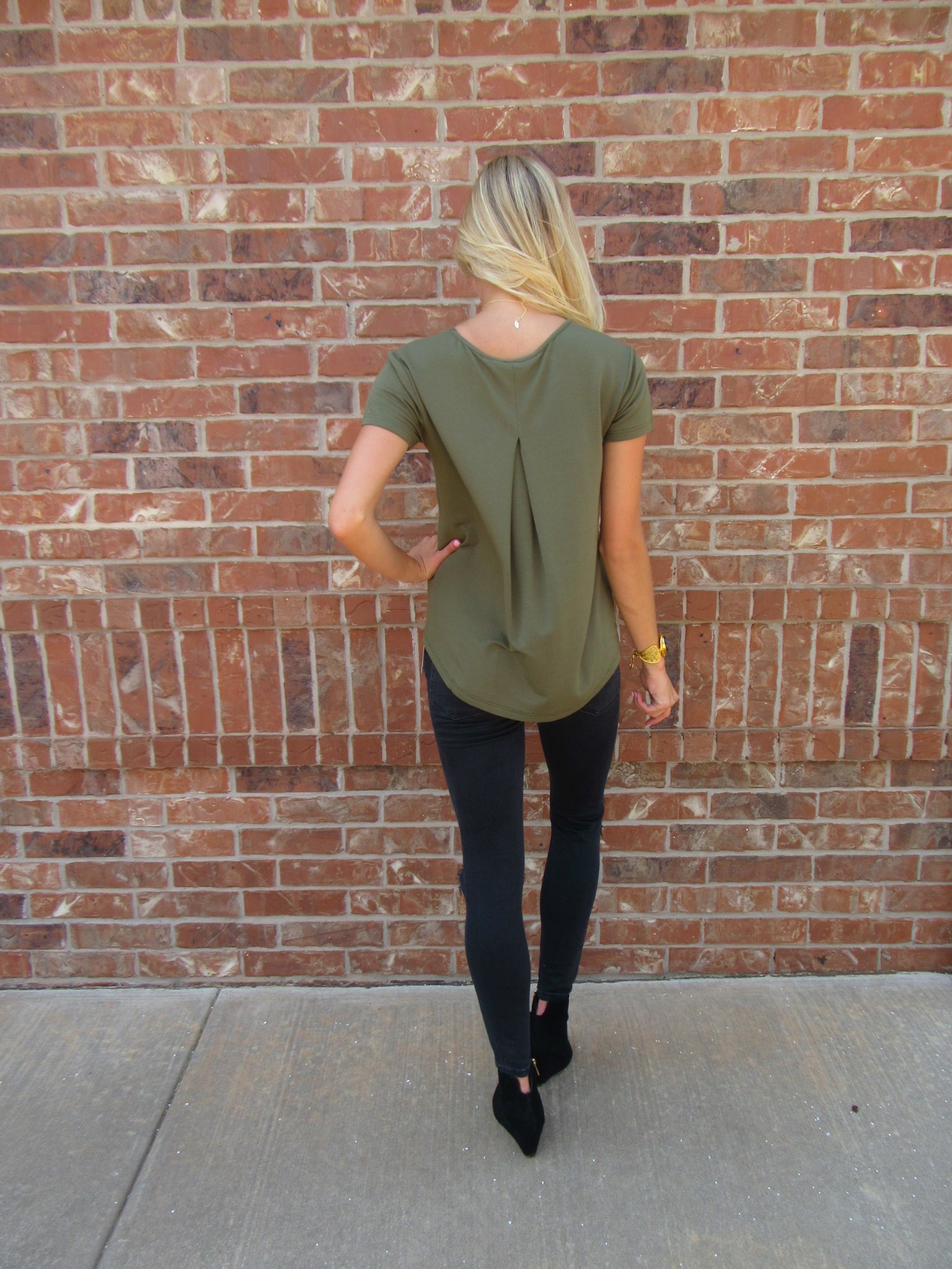 BOBI Army PATROL LaceUp Sides Knit HiLo Top