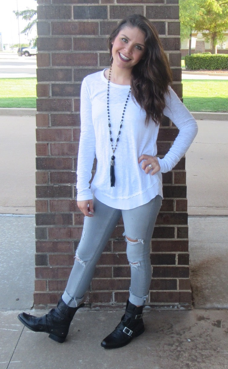 BOBI Slub Jersey PRIME Scoop RawHem Tee Top