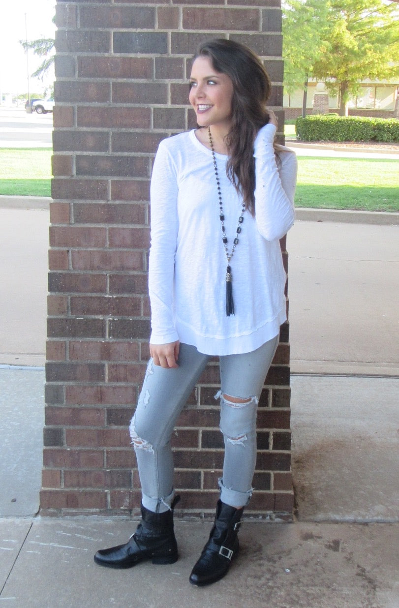 BOBI Slub Jersey PRIME Scoop RawHem Tee Top