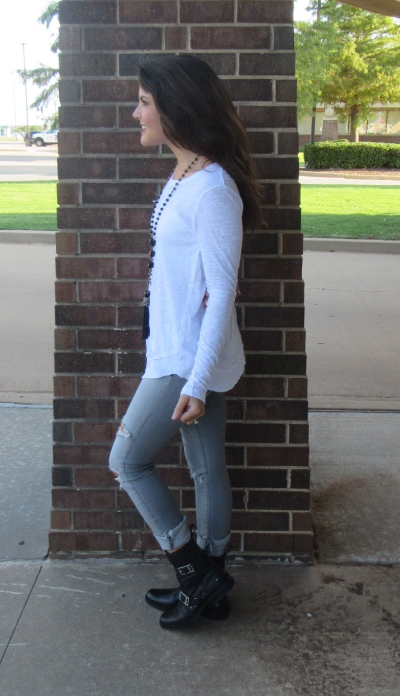 BOBI Slub Jersey PRIME Scoop RawHem Tee Top